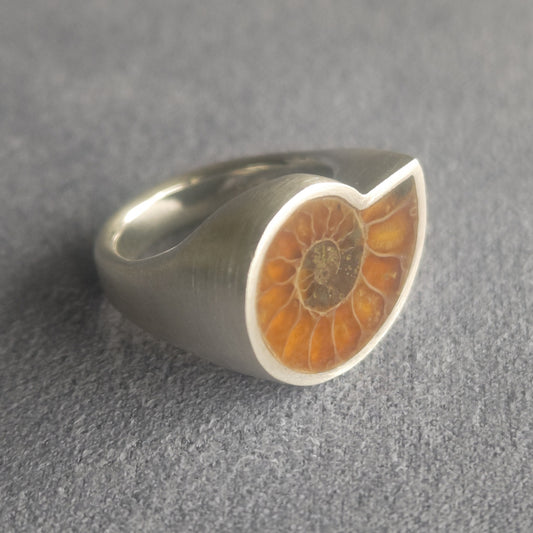No.0036 Ammonite Signet Ring #10