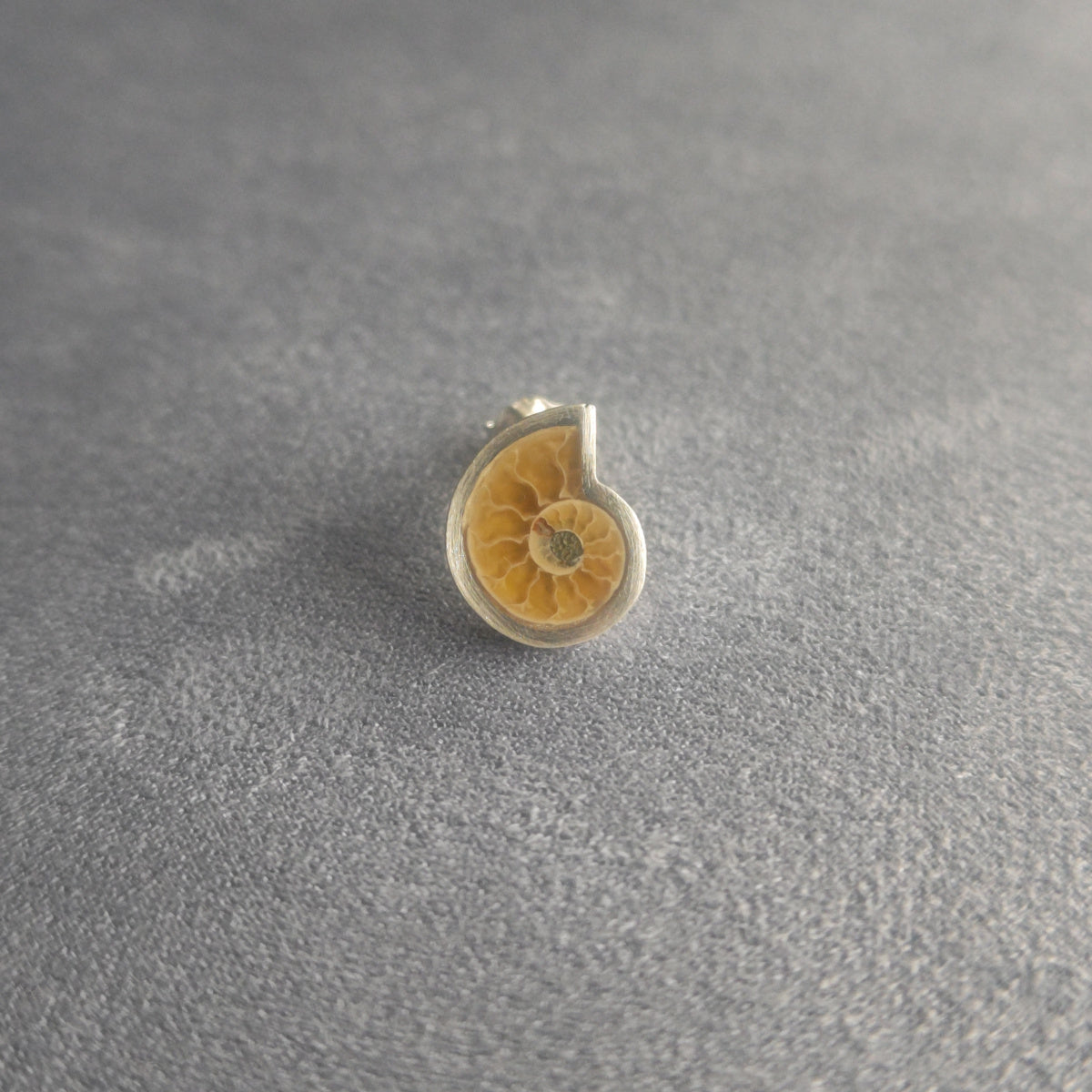 No.0051 アンモナイト シングル ピアス - Small