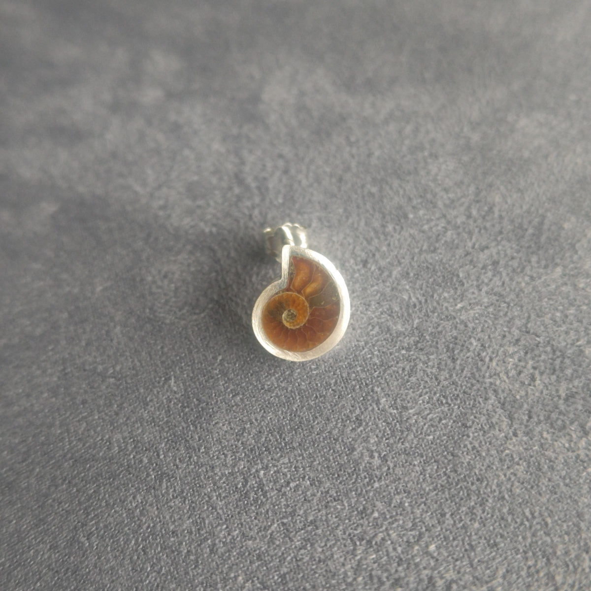 No.0048 アンモナイト シングル ピアス - Small
