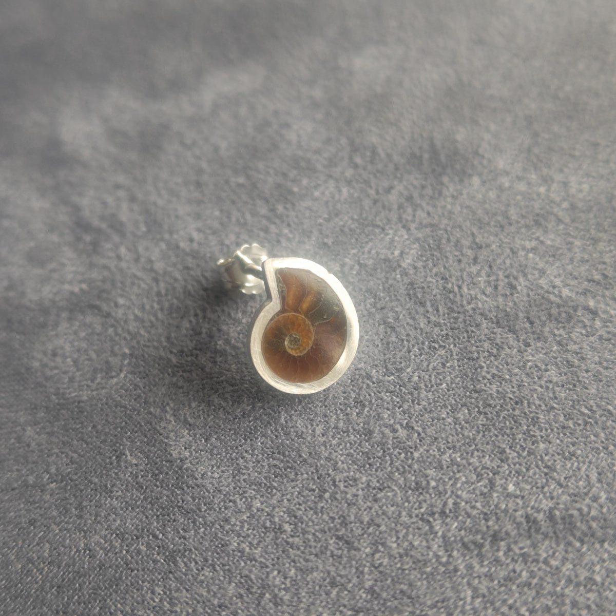 No.0048 アンモナイト シングル ピアス - Small